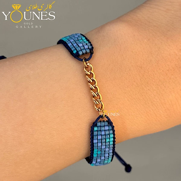 دستبند کارتیر طلا میوکی آبی